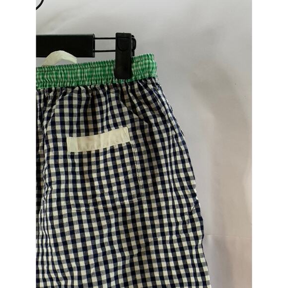 SANT AND ABEL Men's Green-Navy Gingham Hepburn Lightweight Sleep Shorts SZ S - Picture 3 of 5